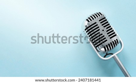 flat lay microphone with copy space. Resolution and high quality beautiful photo