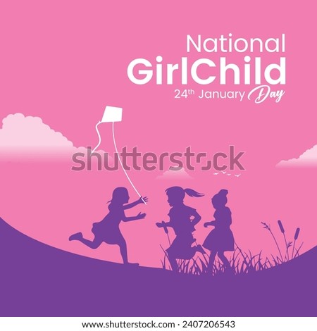 International Day of the Girl Child. 11 October - International Day of the Girl Child. International Children's Day Greeting Card. Editable vector illustration daughter, girl. Royalty-Free Stock Photo #2407206543