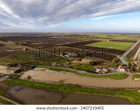 Whittlesey wash area , various aerial shots ,showing the extent of the flooding used to store the excess rainfall in and around the River Nene 