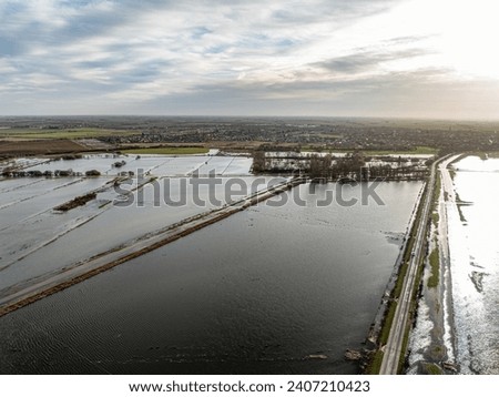 Whittlesey wash area , various aerial shots ,showing the extent of the flooding used to store the excess rainfall in and around the River Nene 