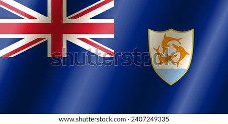 Official national flag of Anguilla.Vector.
3D illustration.Highly detailed flag of Anguilla,
with official proportions and color.