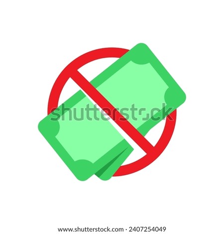 no need to pay, without money, free concept illustration flat design vector. simple modern graphic element for logo, infographic, icon Royalty-Free Stock Photo #2407254049