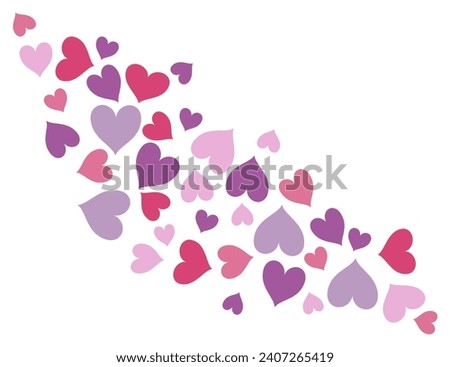 heart vector, valentines day design element for border or corner, wedding invitation decoration clip art, romantic fun valentine or love heart pattern