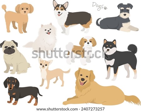 Dog breed set vector illustration 2