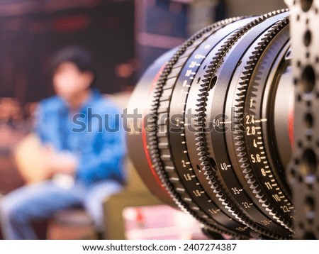 Professional Cinema Lens Close Up for TV Production