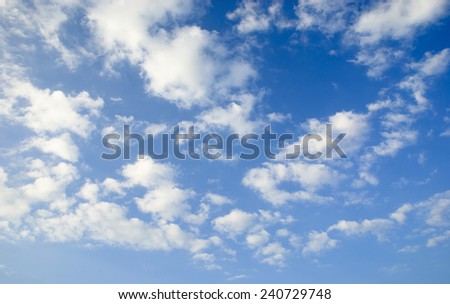 clouds in the blue sky. 