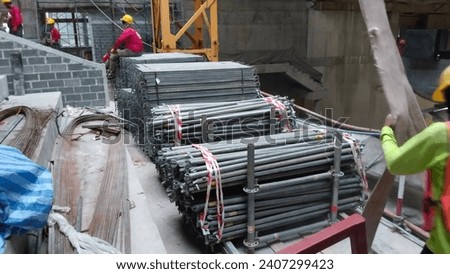 rame steel engineering industrial scaffolding work site construction architecture