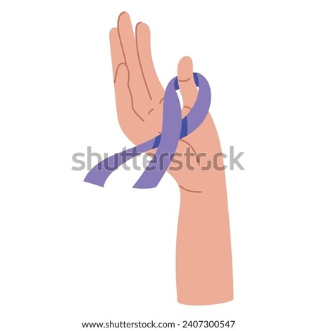 world cancer day ribbon on hand vector isolated