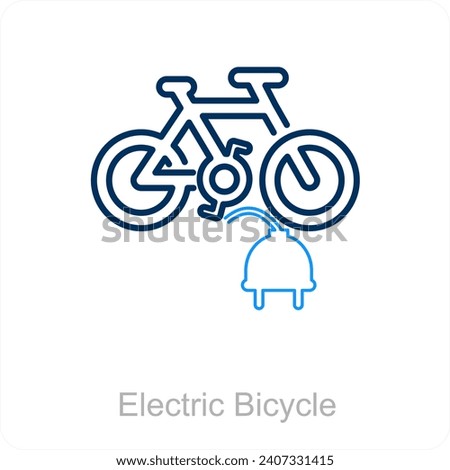 Electric Bicycle and bicycle icon concept