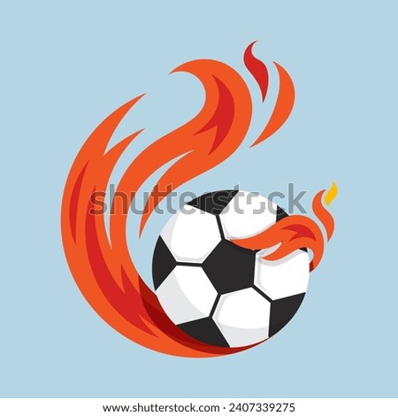 soccer ball flying fire ball icon Design Vector, Design Concept, Creative Symbol.