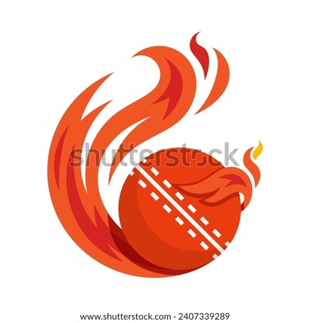 cricket ball flying fire ball icon Design Vector, Design Concept, Creative Symbol.