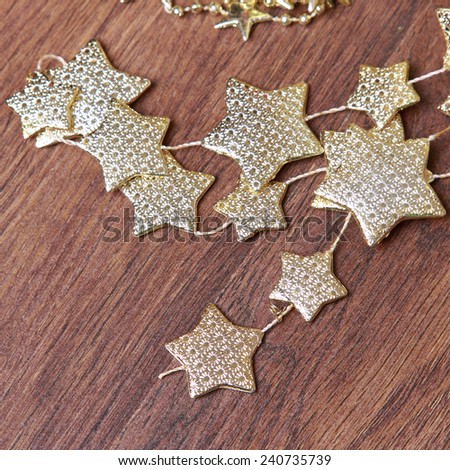 lovely golden stars background on Christmas