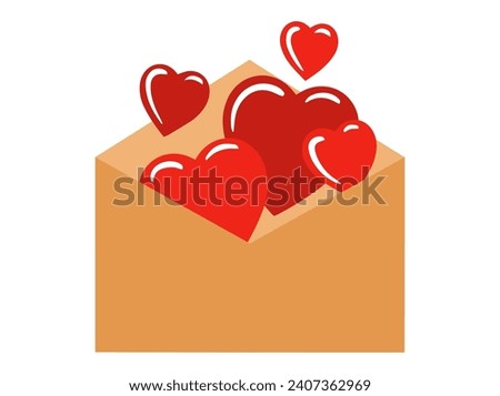 Valentine Day Heart letter illustration