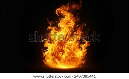 fire over a black background in a 16:9 aspect ratio. Royalty-Free Stock Photo #2407385441