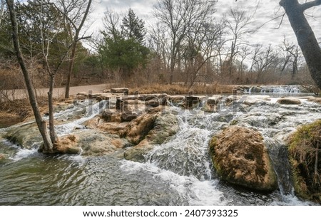 The Travertine Creek at Chickasaw National Recreation Area in Sulphur, Oklahoma Royalty-Free Stock Photo #2407393325