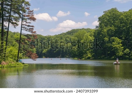 Lake Vesuvius Recreation Area at Wayne National Forest in Ohio Royalty-Free Stock Photo #2407393399