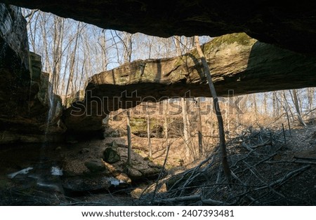 The Rockbridge State Nature Preserve in Hocking County, Ohio, United States Royalty-Free Stock Photo #2407393481