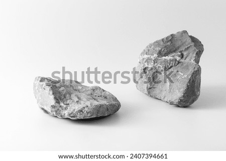 close-up stone on white background