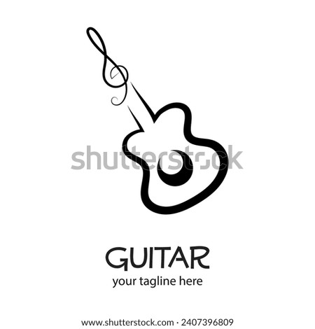 Unique and simple guitar logo