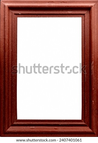 Wooden picture frame. Old rustic wooden frame isolated on white background