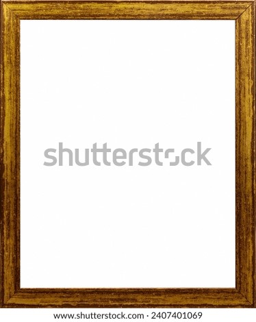 Wooden picture frame. Old rustic wooden frame isolated on white background