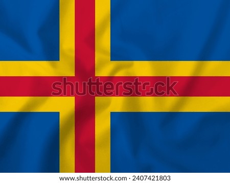 Aland flag waving background for patriotic and national design