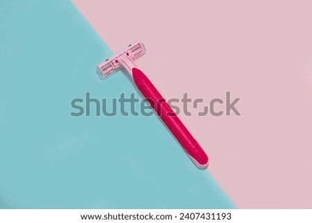 Pink razor, Shave, Blade, Beauty care, Hygiene, Raze Royalty-Free Stock Photo #2407431193