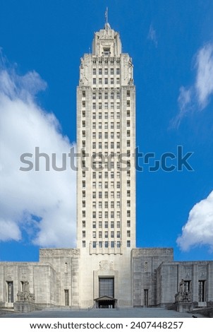 Louisiana state capitol tower in Baton Rouge, USA Royalty-Free Stock Photo #2407448257