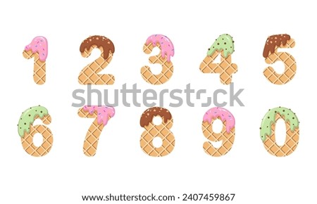 Ice cream theme numbers clip art collection