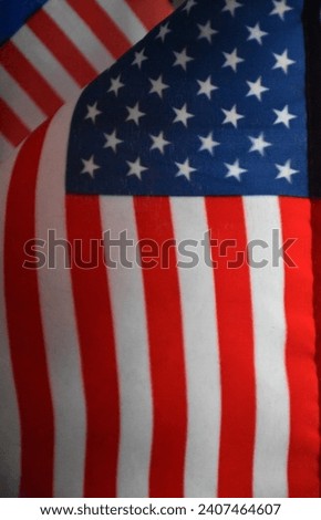 Closeup of stars and stripes on an American flag