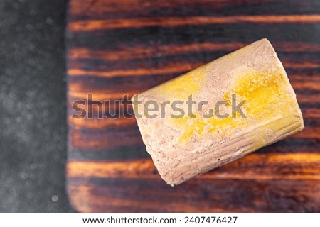 foie gras block raw ready to cook ready to eat healthy eating cooking appetizer meal food snack on the table copy space food background rustic top view