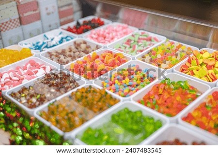 Candy gift shop, colorful picture, gifts, chocolate, sugar, macarons, dessert shop, giving gifts, carefully prepared, gift packaging