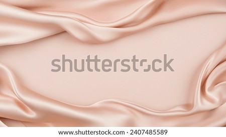 Soft Pastel Pink Satin Fabric with Elegant Drapery, copy space