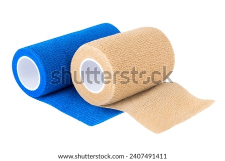 Various Medical Bandages isolated on transparent background PNG cut out   