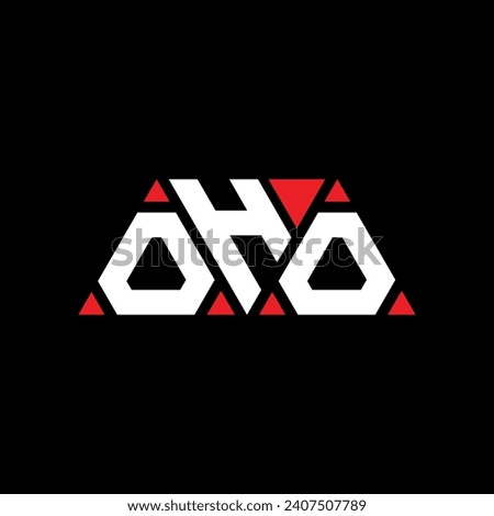 OHO triangle letter logo design with triangle shape. OHO triangle logo design monogram. OHO triangle vector logo template with red color. OHO triangular logo Simple, Elegant, and Luxurious design.