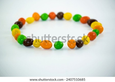 photo of sweet, colorful chocolate-flavored peanut candy