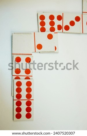 photo of domino cards neatly arranged and photographed