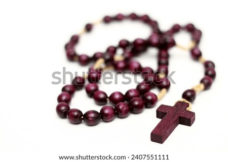 praying to God with the bible and cross in church with no people stock image stock photo