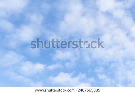 View of beautiful blue sky with white clouds.