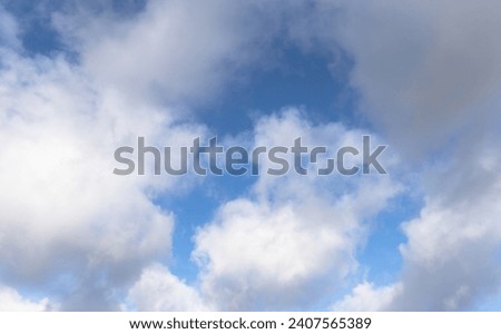 View of beautiful blue sky with white clouds.