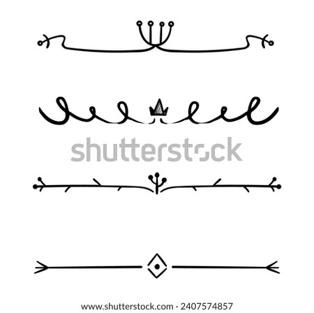 Creative set of hand drawn ornament dividers	