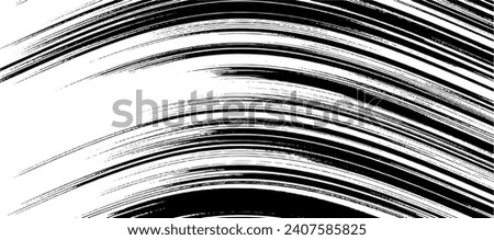 Swirled and curled stripes and brush strokes texture. Marble or acrylic atrwork imitation. Cool and swirly background. Abstract vector illustration. Black isolated on white. EPS10  Royalty-Free Stock Photo #2407585825