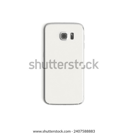 Mobile phone empty display with blank screen isolated on white background for ads Back - Vertical - White copy
