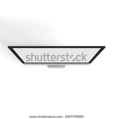 Desktop empty display with blank screen isolated on background for ads2