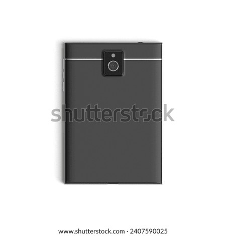 Mobile phone backside Vertical passport size isolated on white background