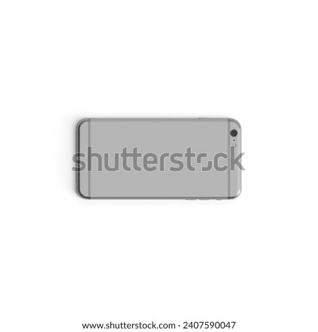 Mobile empty display with blank screen isolated on white background for ads Back