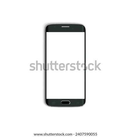Mobile empty display with blank screen isolated on white background for ads 2