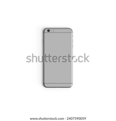 Mobile empty display with blank screen isolated on white background for ads - Back - Vertical copy