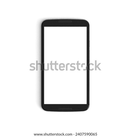 Mobile empty back side display with blank screen isolated on background for ads black