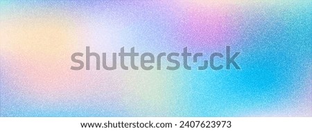 Abstract gradient background with grain texture. Vector, dreamy backdrop, neon design element. Fashionable holographic defocused texture. Royalty-Free Stock Photo #2407623973